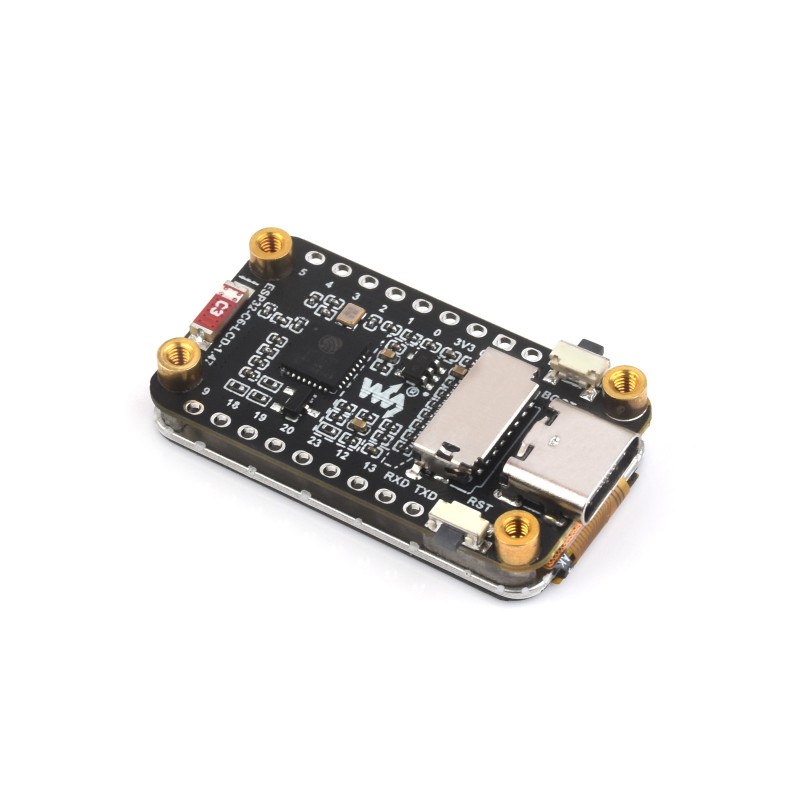 Vista posteriore della scheda Waveshare ESP32-C6 LCD da 1,47 pollici | Rear view of Waveshare ESP32-C6 1.47-inch LCD board